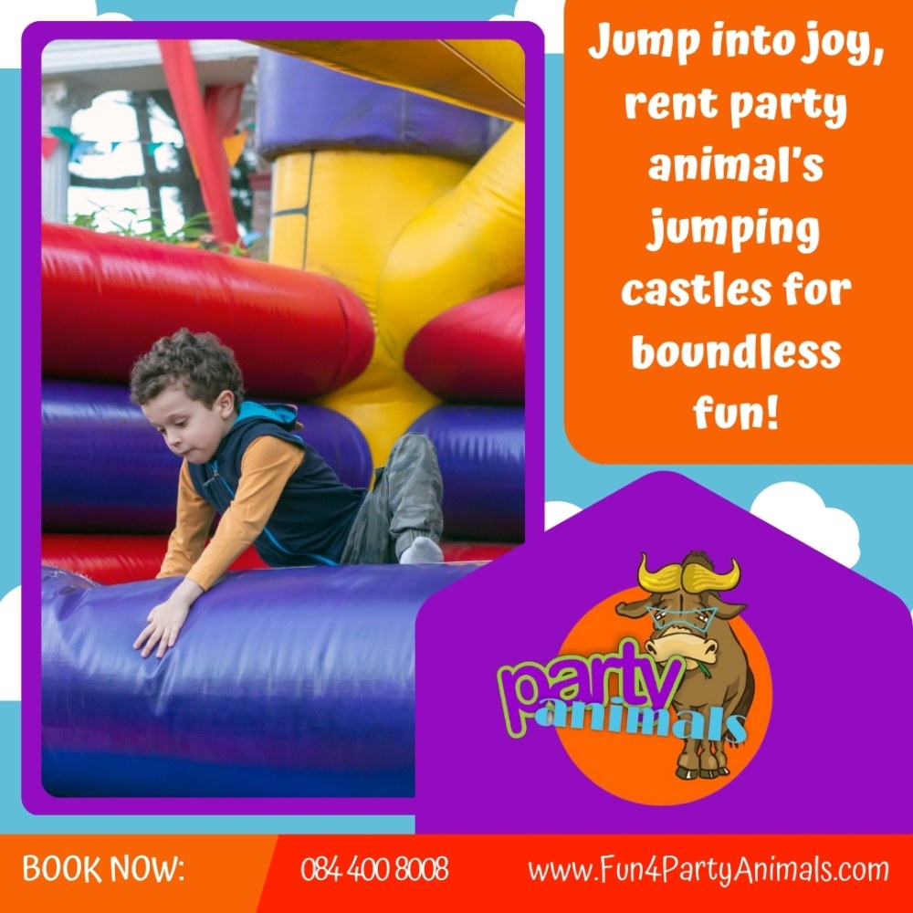Fun 4 Party Animals_Jump into joy, rent party animal’s jumping castles for boundless fun!